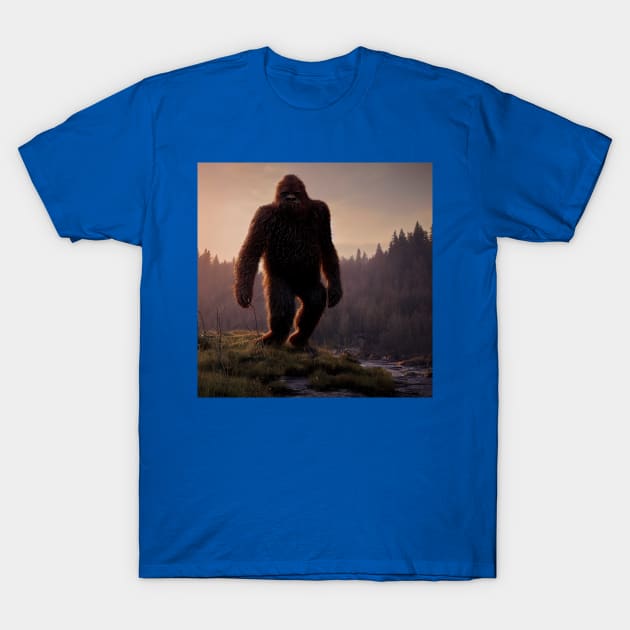 Sasquatch in Nature T-Shirt by Grassroots Green